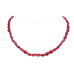 Single Line natural red onyx gemstone oval beads string necklace 18.5" C 389